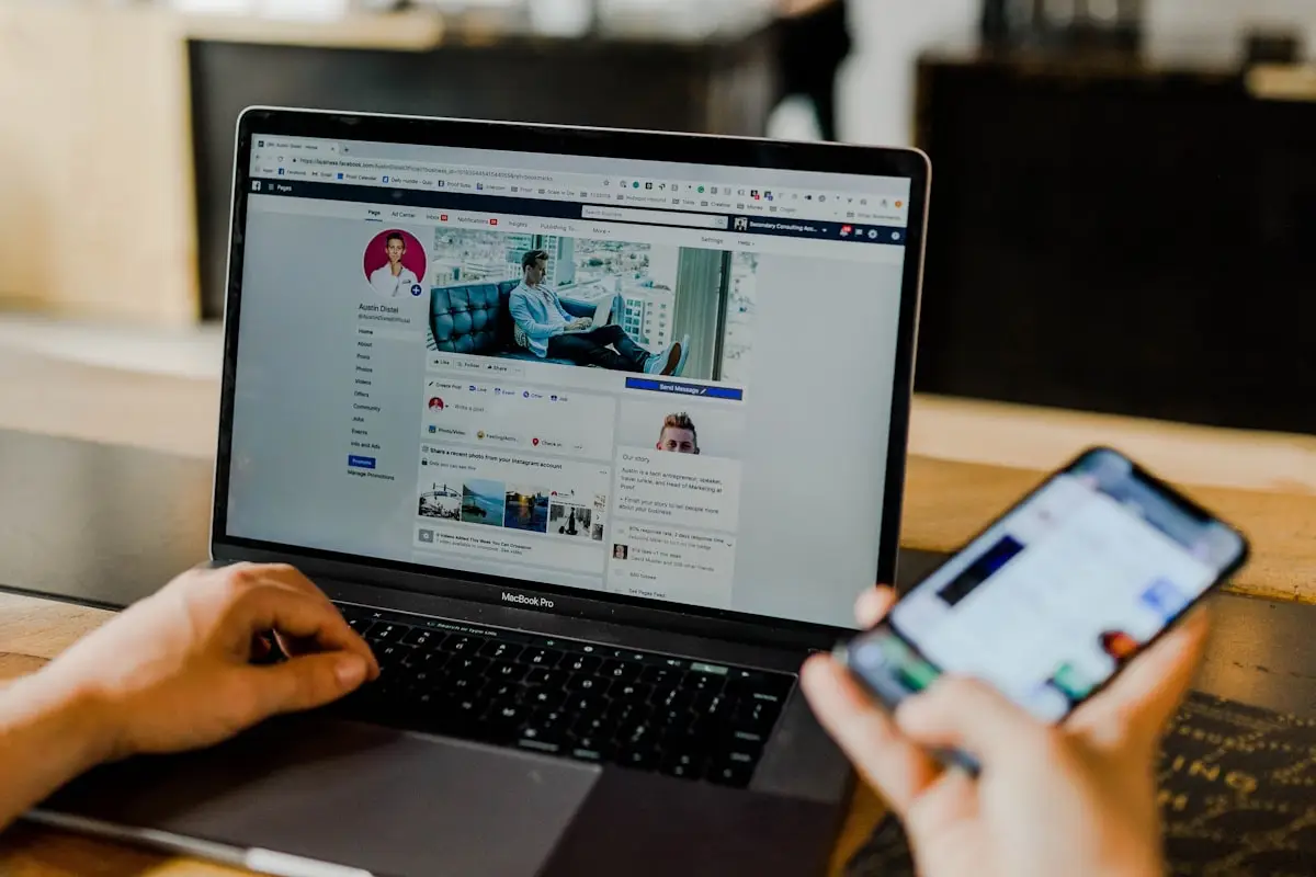 WhatsApp and social media on mobile phone for business customer communication